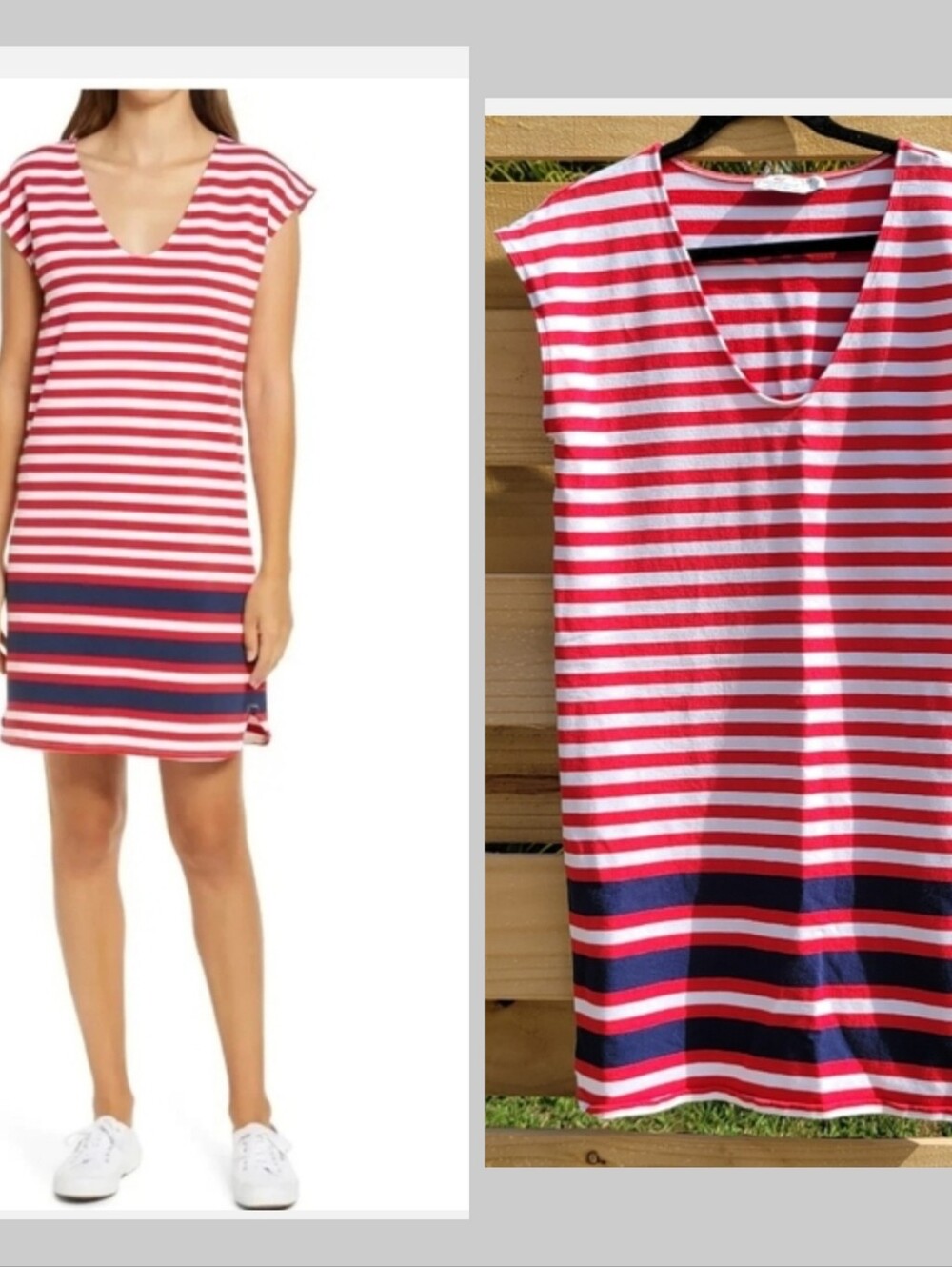 3/$20🎉 Vineyard Vines Americana Striped Dress Red White Sleeveless Womens Small